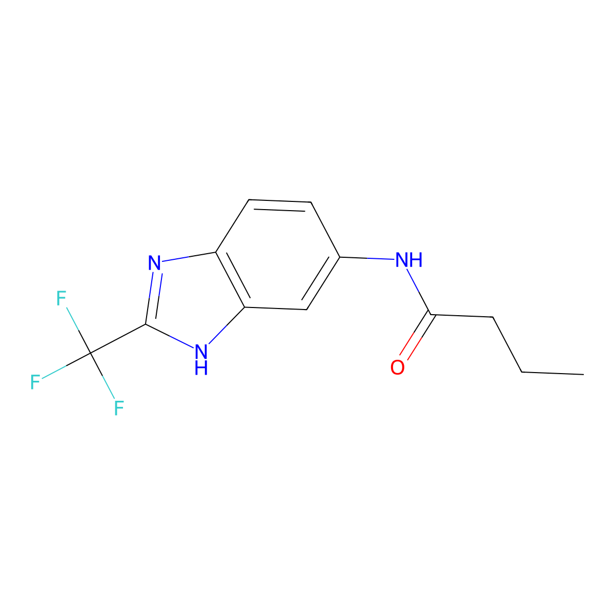 N-[2-(trifluoromethyl)-1H-benzimidazol-5-yl]butanamide molecular structure, CAS 1190249-56-9