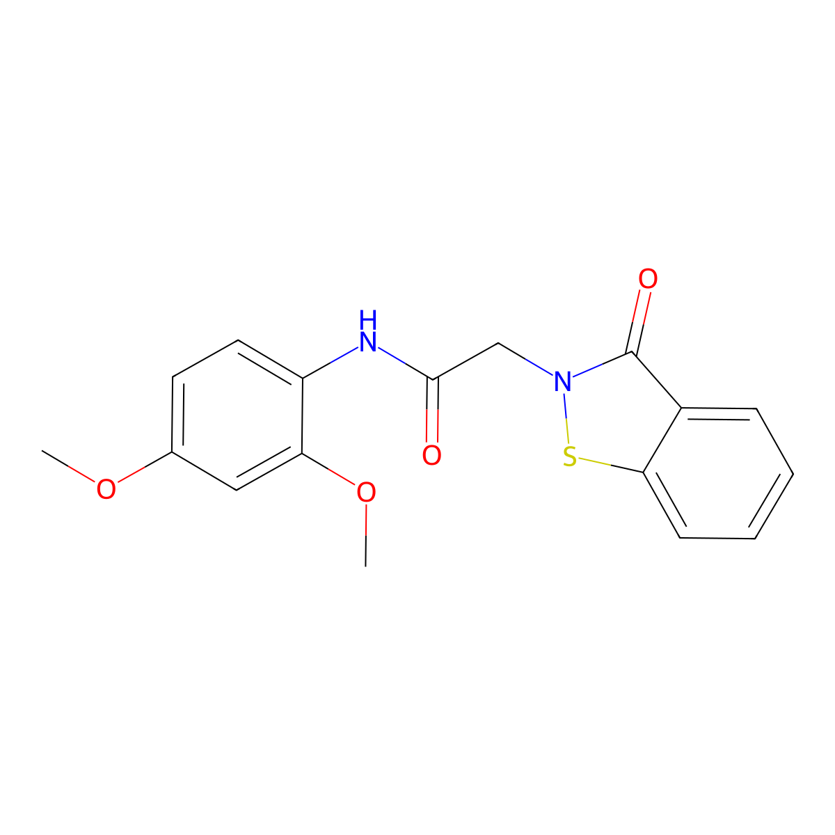 N-(2,4-dimethoxyphenyl)-2-(3-oxo-1,2-benzothiazol-2(3H)-yl)acetamide molecular structure, CAS 1190249-57-0