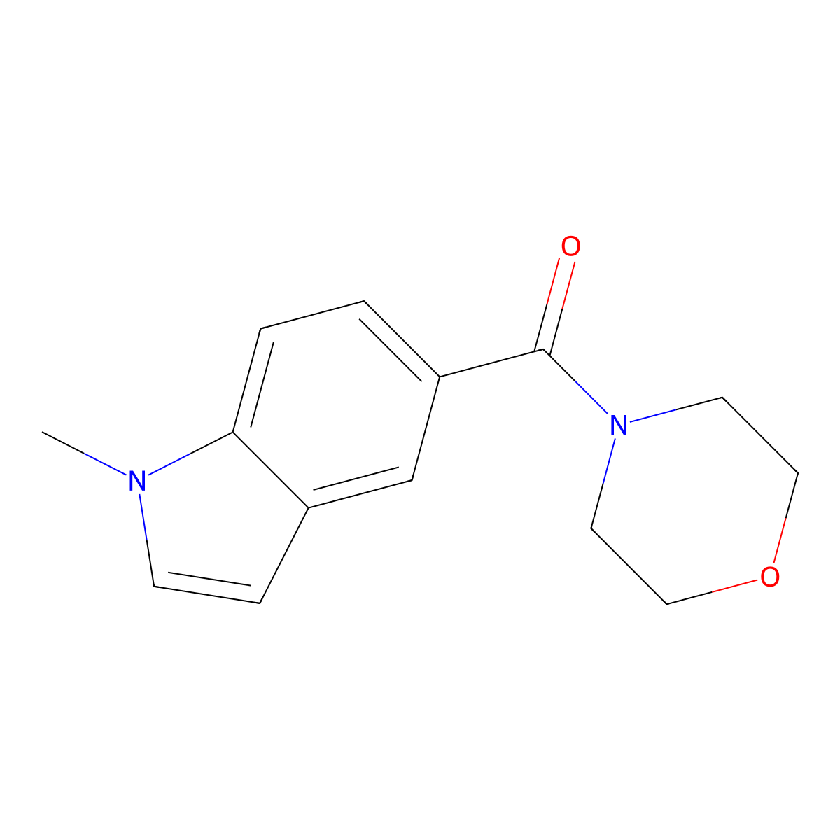 (1-methyl-1H-indol-5-yl)(morpholin-4-yl)methanone molecular structure, CAS 1190249-58-1