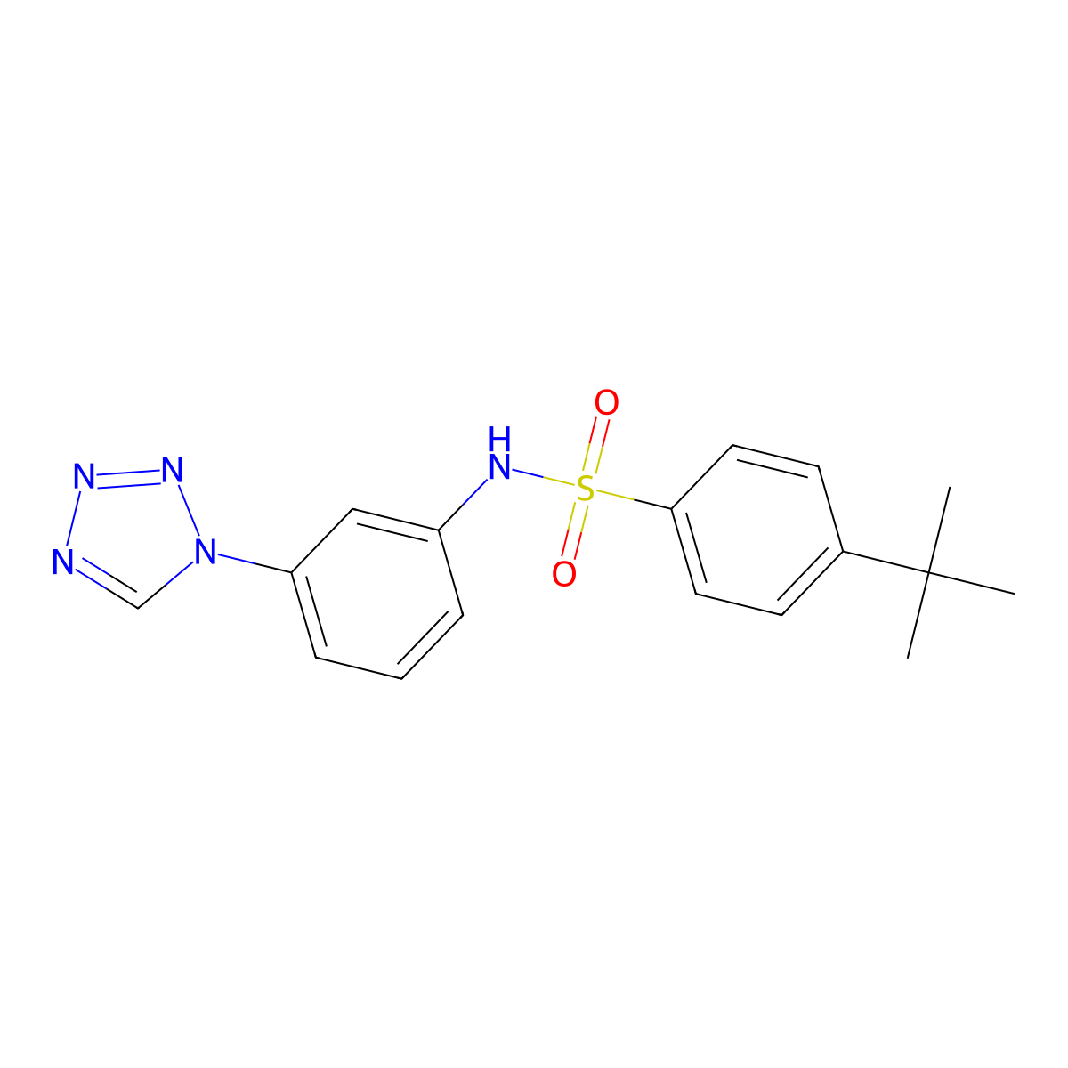 4-tert-butyl-N-[3-(1H-tetrazol-1-yl)phenyl]benzenesulfonamide molecular structure, CAS 1190249-61-6