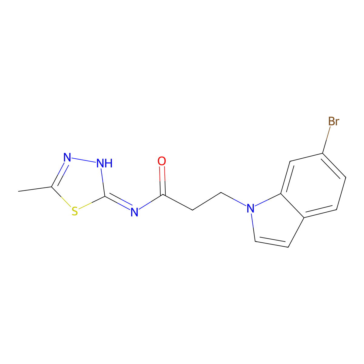 3-(6-bromo-1H-indol-1-yl)-N-(5-methyl-1,3,4-thiadiazol-2-yl)propanamide molecular structure, CAS 1190249-81-0