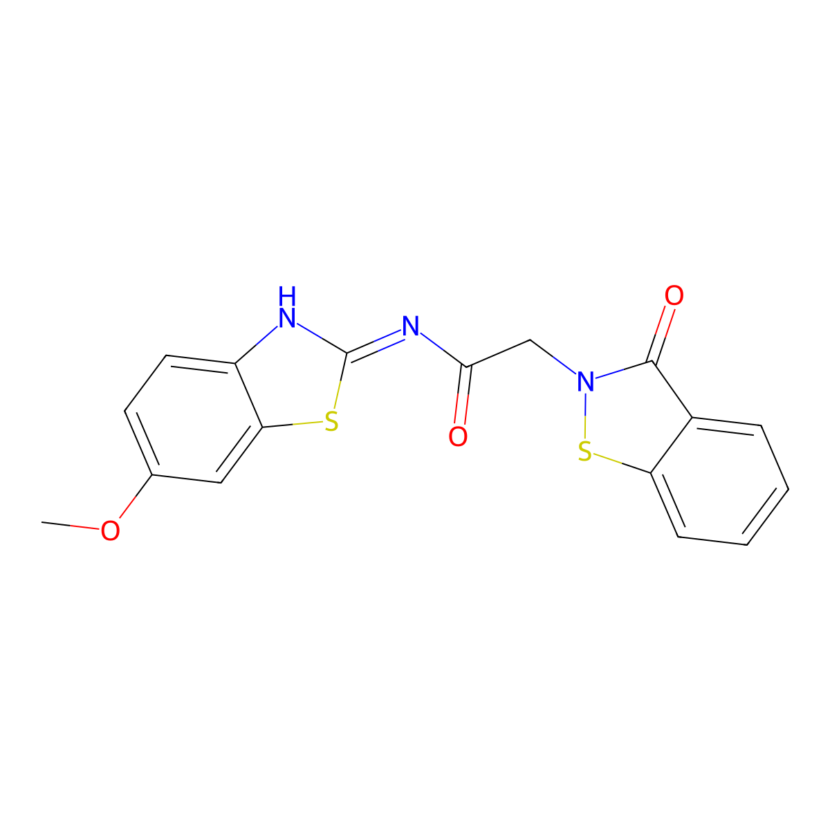 N-[(2Z)-6-methoxy-1,3-benzothiazol-2(3H)-ylidene]-2-(3-oxo-1,2-benzothiazol-2(3H)-yl)acetamide molecular structure, CAS 1190249-82-1