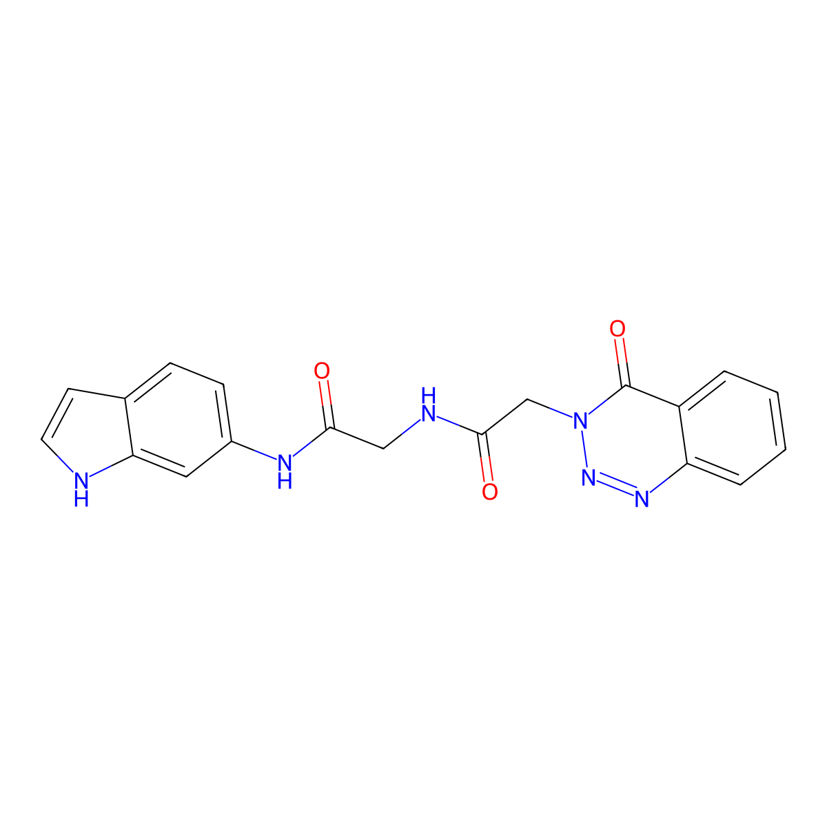 N-1H-indol-6-yl-N~2~-[(4-oxo-1,2,3-benzotriazin-3(4H)-yl)acetyl]glycinamide molecular structure, CAS 1190250-19-1