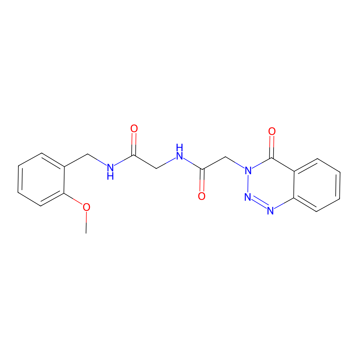 N-(2-methoxybenzyl)-N~2~-[(4-oxo-1,2,3-benzotriazin-3(4H)-yl)acetyl]glycinamide molecular structure, CAS 1190250-23-7
