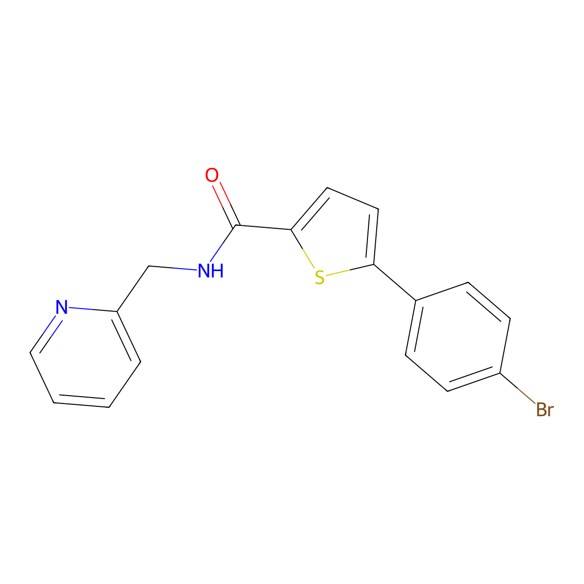 5-(4-bromophenyl)-N-(2-pyridinylmethyl)-2-thiophenecarboxamide molecular structure, CAS 1190250-30-6