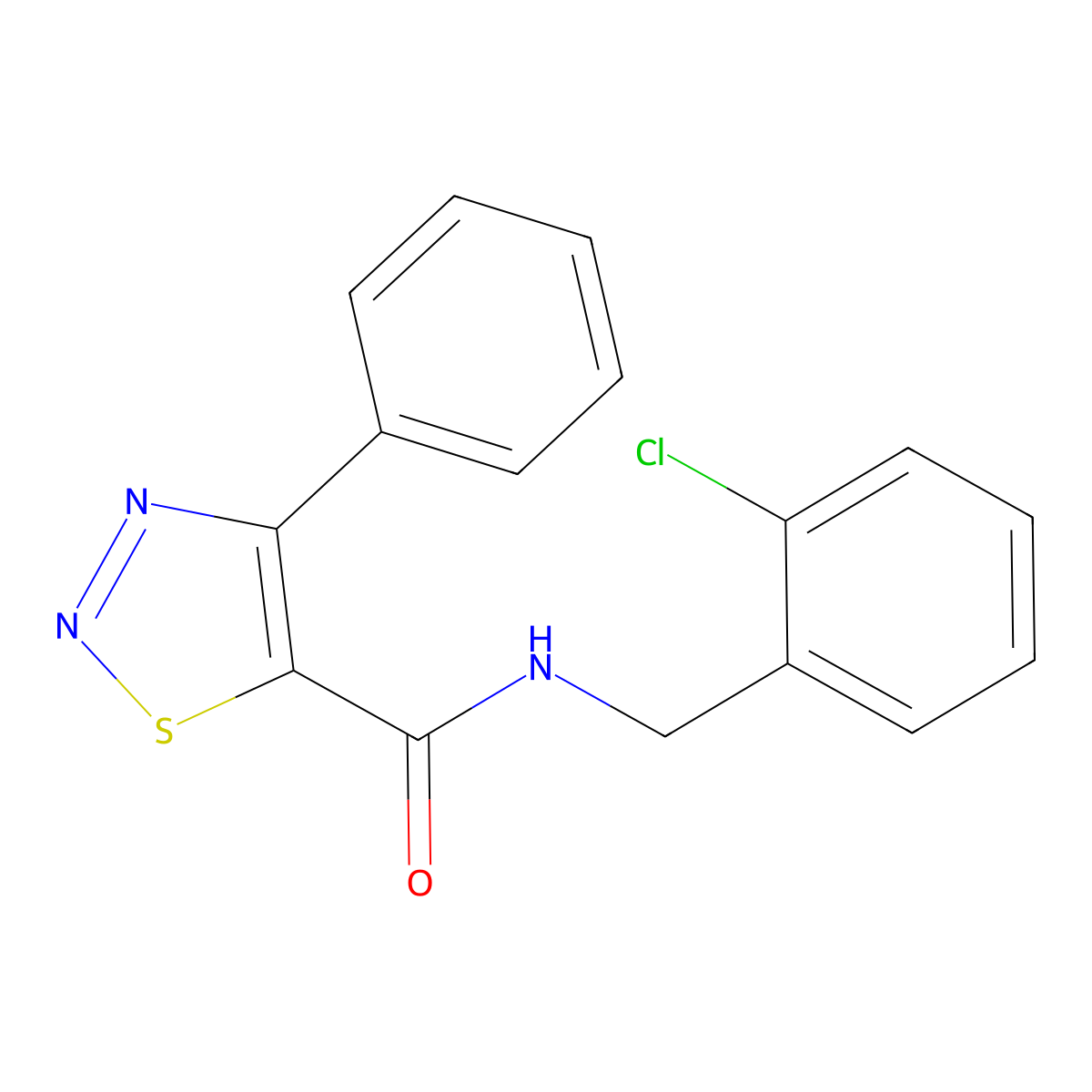 N-(2-chlorobenzyl)-4-phenyl-1,2,3-thiadiazole-5-carboxamide molecular structure, CAS 1190250-73-7