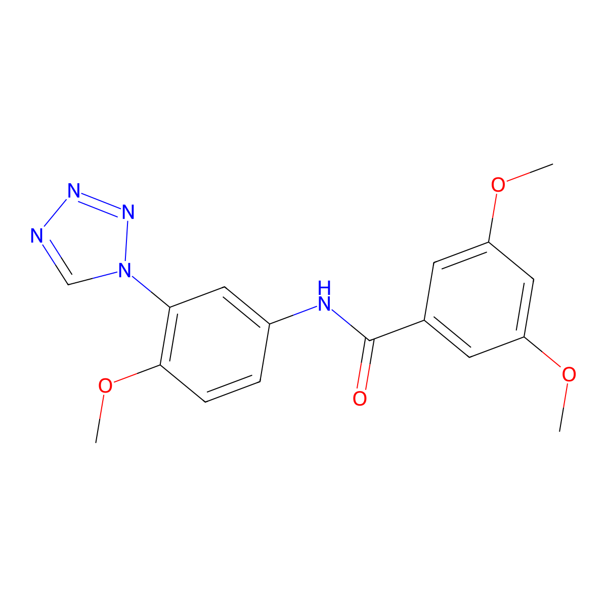 3,5-dimethoxy-N-[4-methoxy-3-(1H-tetrazol-1-yl)phenyl]benzamide molecular structure, CAS 1190250-76-0