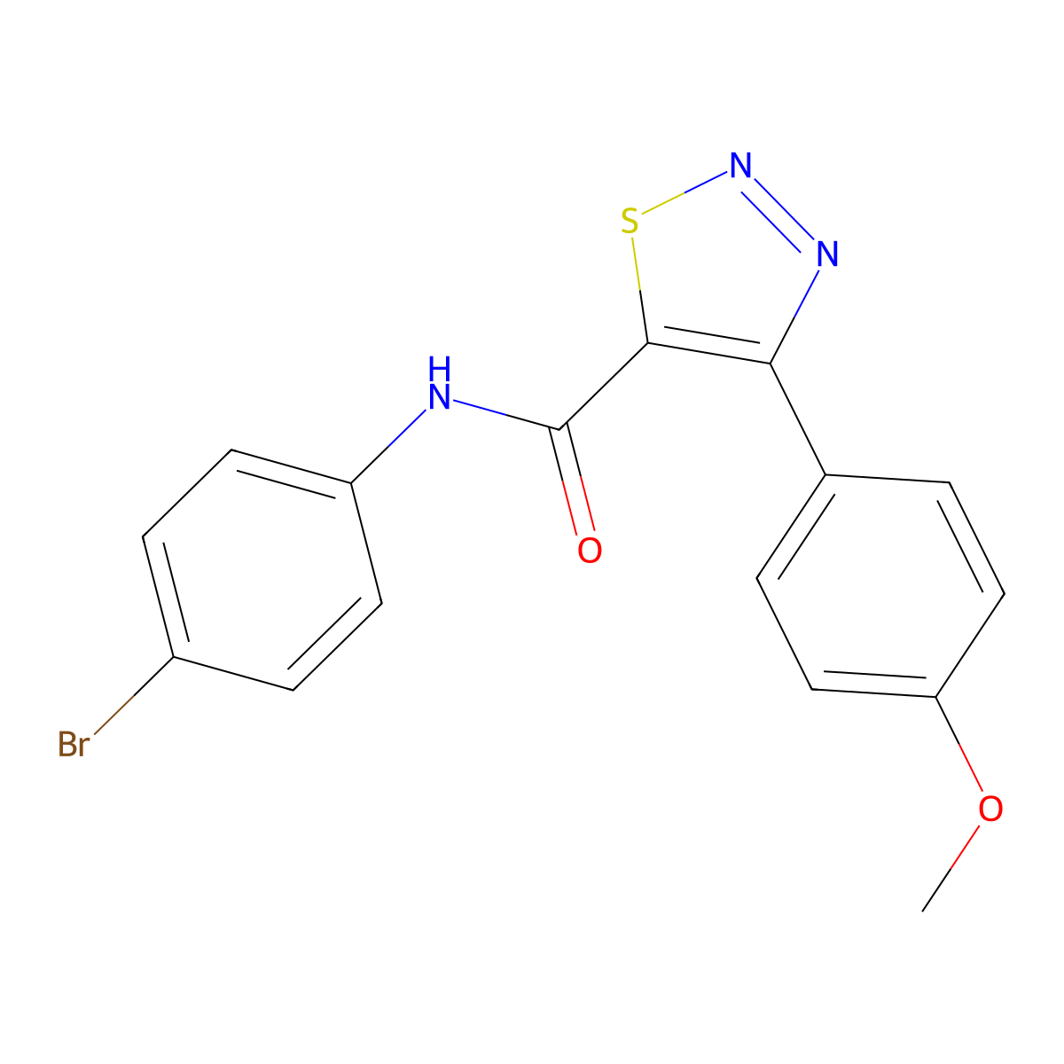 N-(4-bromophenyl)-4-(4-methoxyphenyl)-1,2,3-thiadiazole-5-carboxamide molecular structure, CAS 1190250-85-1
