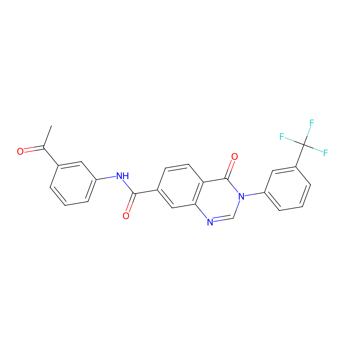 N-(3-acetylphenyl)-4-oxo-3-[3-(trifluoromethyl)phenyl]-3,4-dihydroquinazoline-7-carboxamide molecular structure, CAS 1190250-88-4