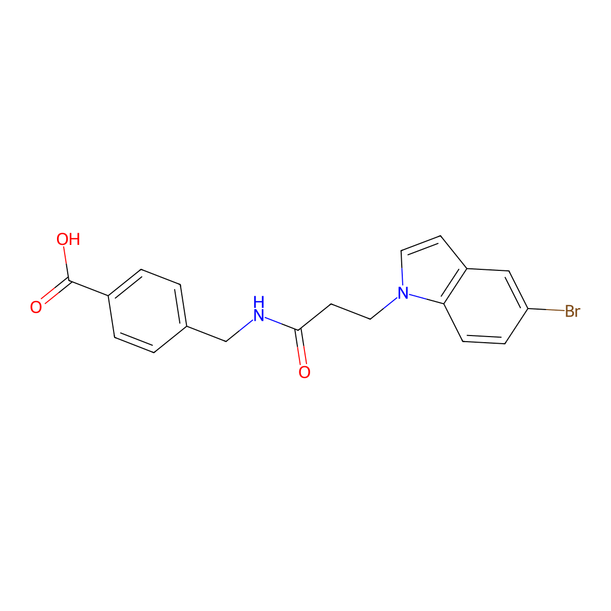 4-({[3-(5-bromo-1H-indol-1-yl)propanoyl]amino}methyl)benzoic acid molecular structure, CAS 1190251-08-1