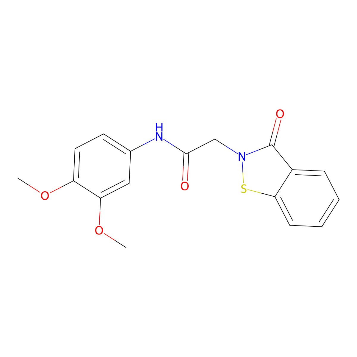 N-(3,4-dimethoxyphenyl)-2-(3-oxo-1,2-benzothiazol-2(3H)-yl)acetamide molecular structure, CAS 1190251-26-3