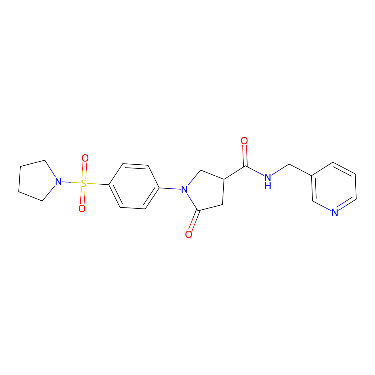 5-oxo-N-(pyridin-3-ylmethyl)-1-[4-(pyrrolidin-1-ylsulfonyl)phenyl]pyrrolidine-3-carboxamide molecular structure, CAS 1190251-57-0