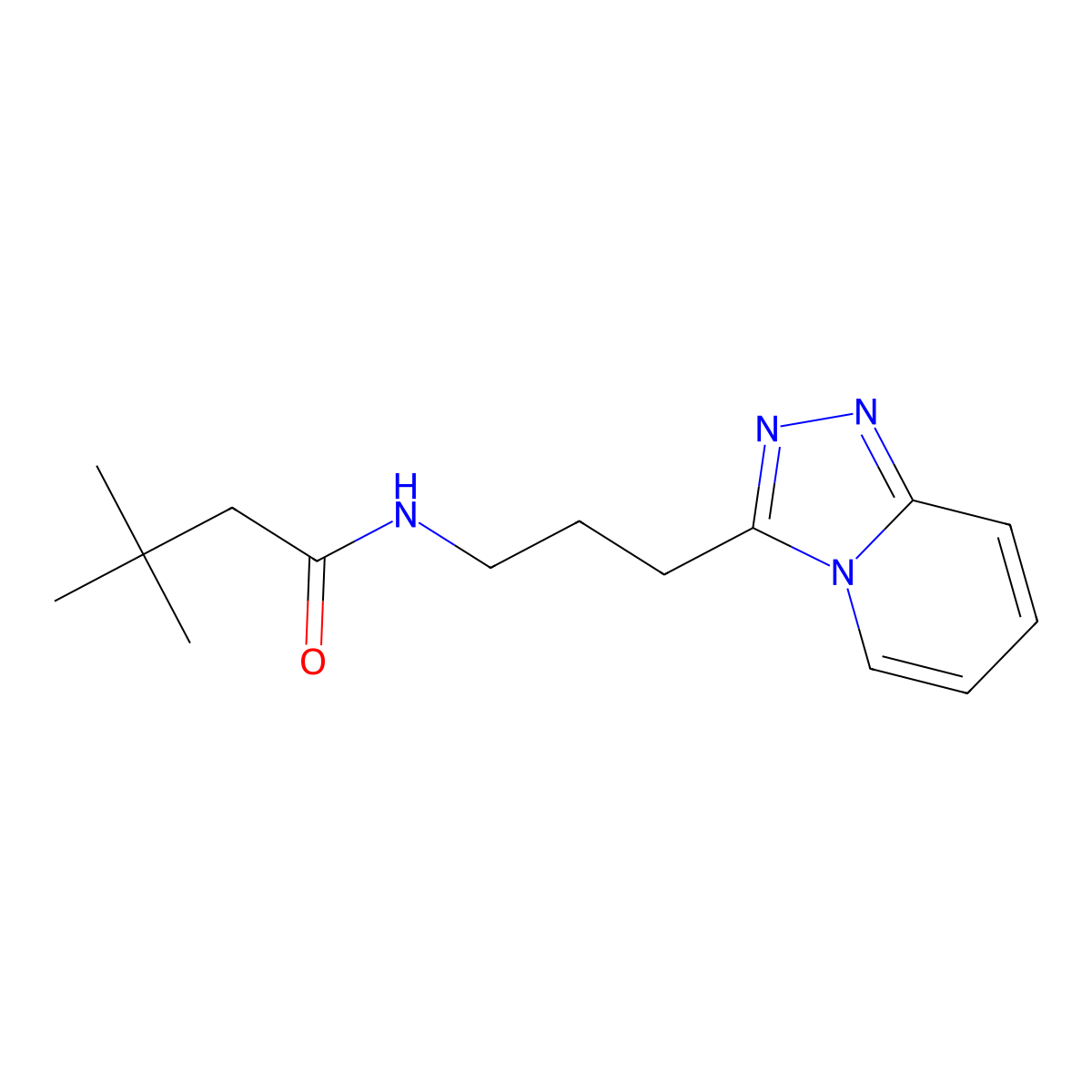 3,3-dimethyl-N-[3-([1,2,4]triazolo[4,3-a]pyridin-3-yl)propyl]butanamide molecular structure, CAS 1190251-59-2