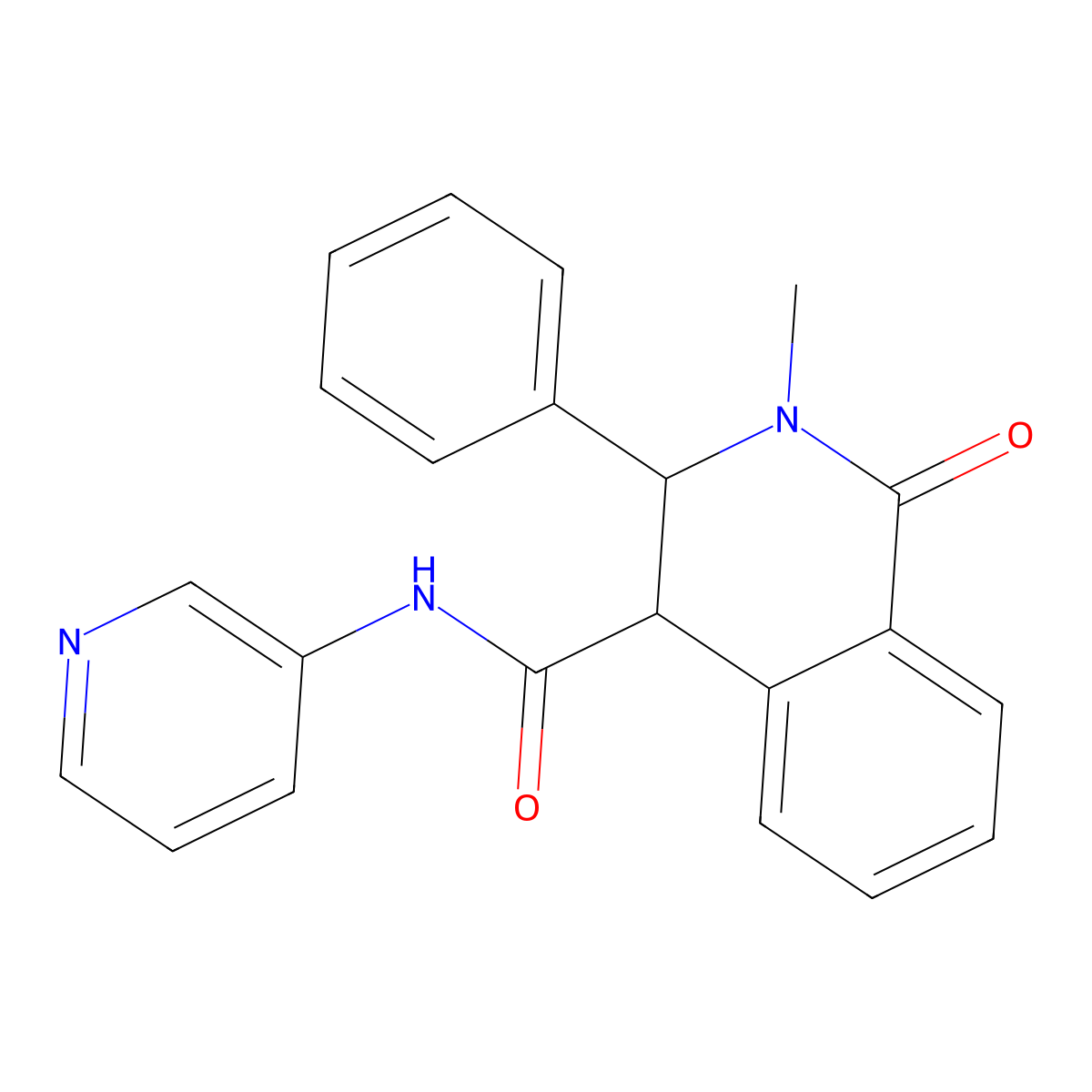 2-methyl-1-oxo-3-phenyl-N-(pyridin-3-yl)-1,2,3,4-tetrahydroisoquinoline-4-carboxamide molecular structure, CAS 1190251-61-6