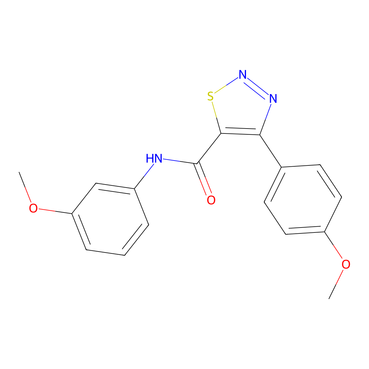 N-(3-methoxyphenyl)-4-(4-methoxyphenyl)-1,2,3-thiadiazole-5-carboxamide molecular structure, CAS 1190251-65-0
