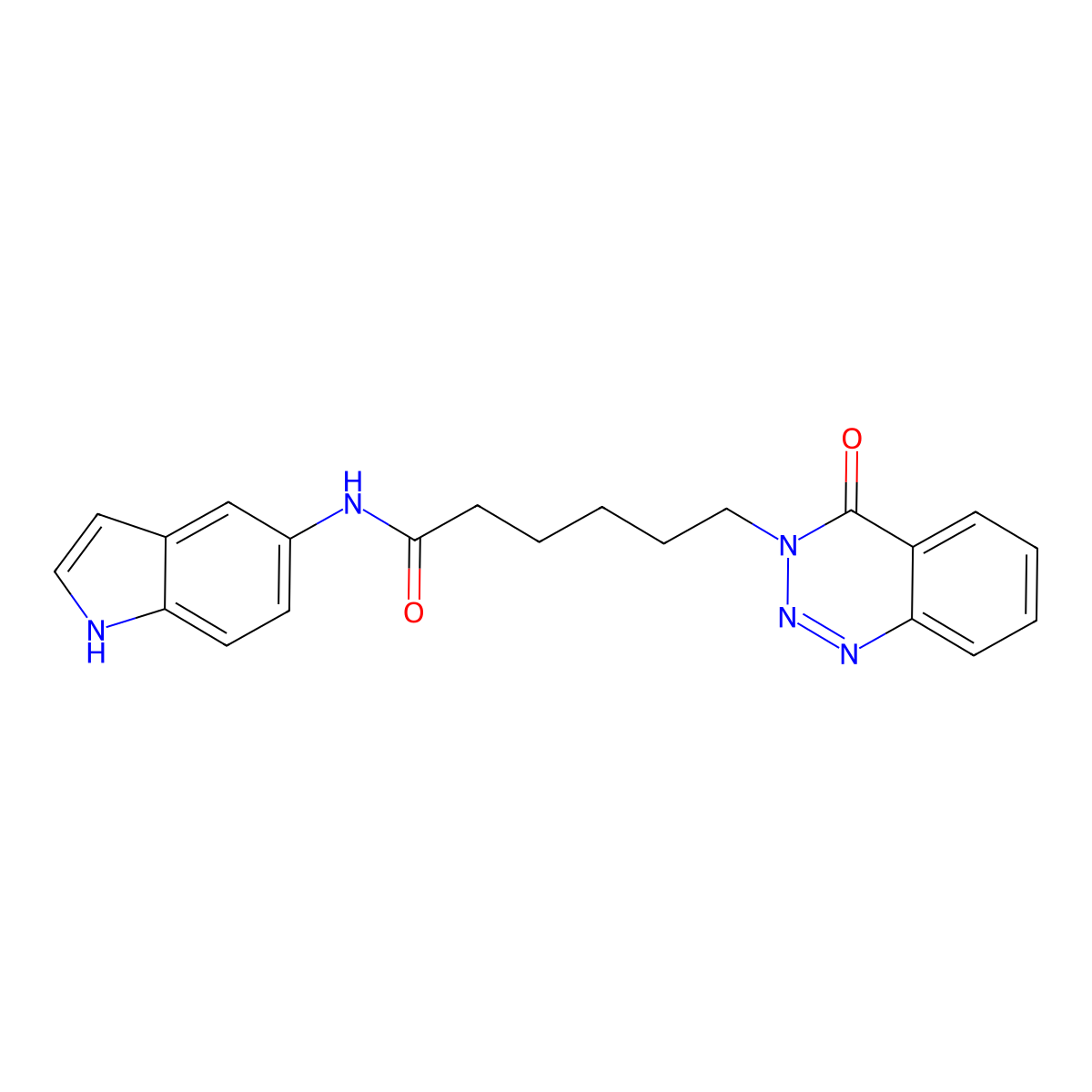 N-(1H-indol-5-yl)-6-(4-oxo-1,2,3-benzotriazin-3(4H)-yl)hexanamide molecular structure, CAS 1190251-66-1