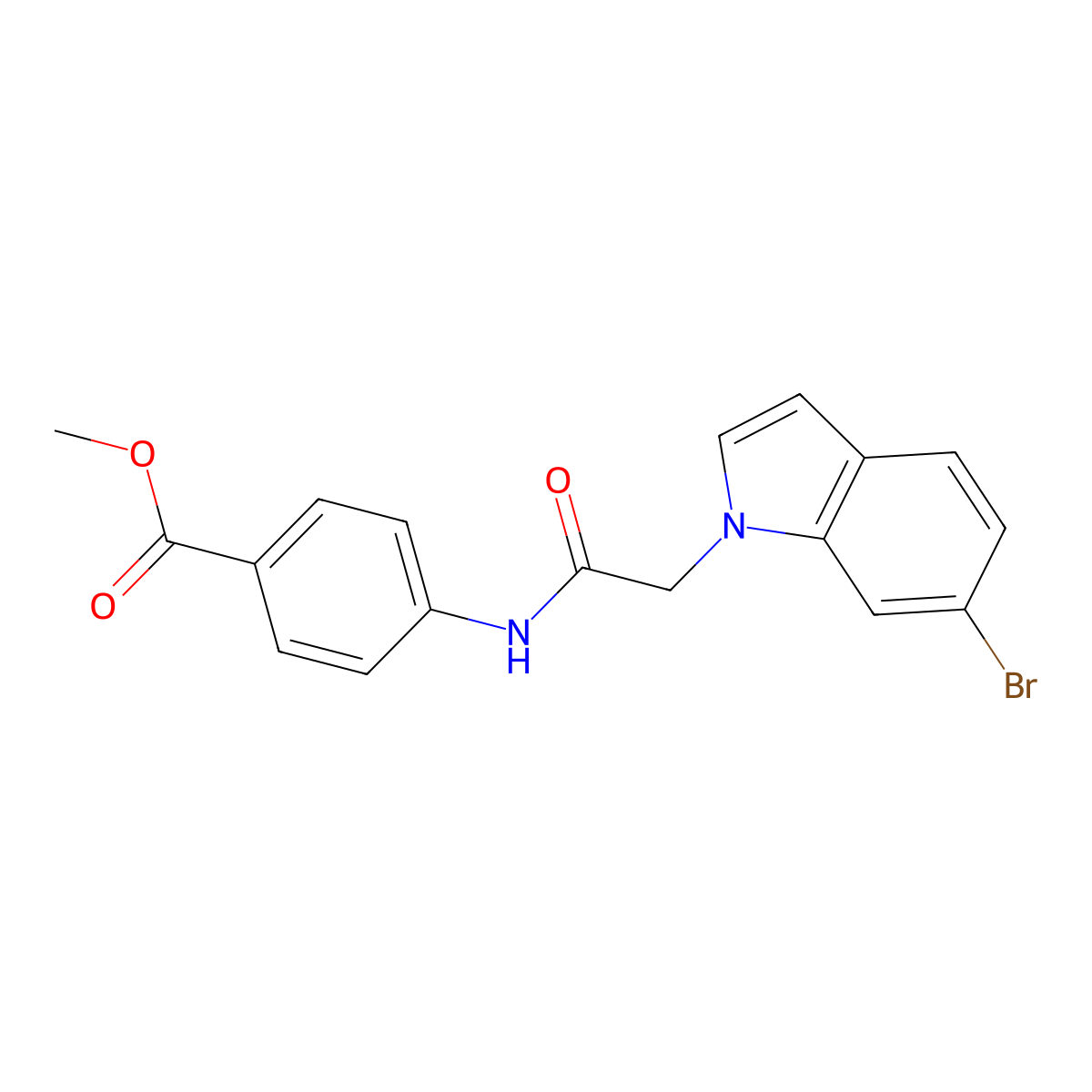 methyl 4-{[(6-bromo-1H-indol-1-yl)acetyl]amino}benzoate molecular structure, CAS 1190251-86-5
