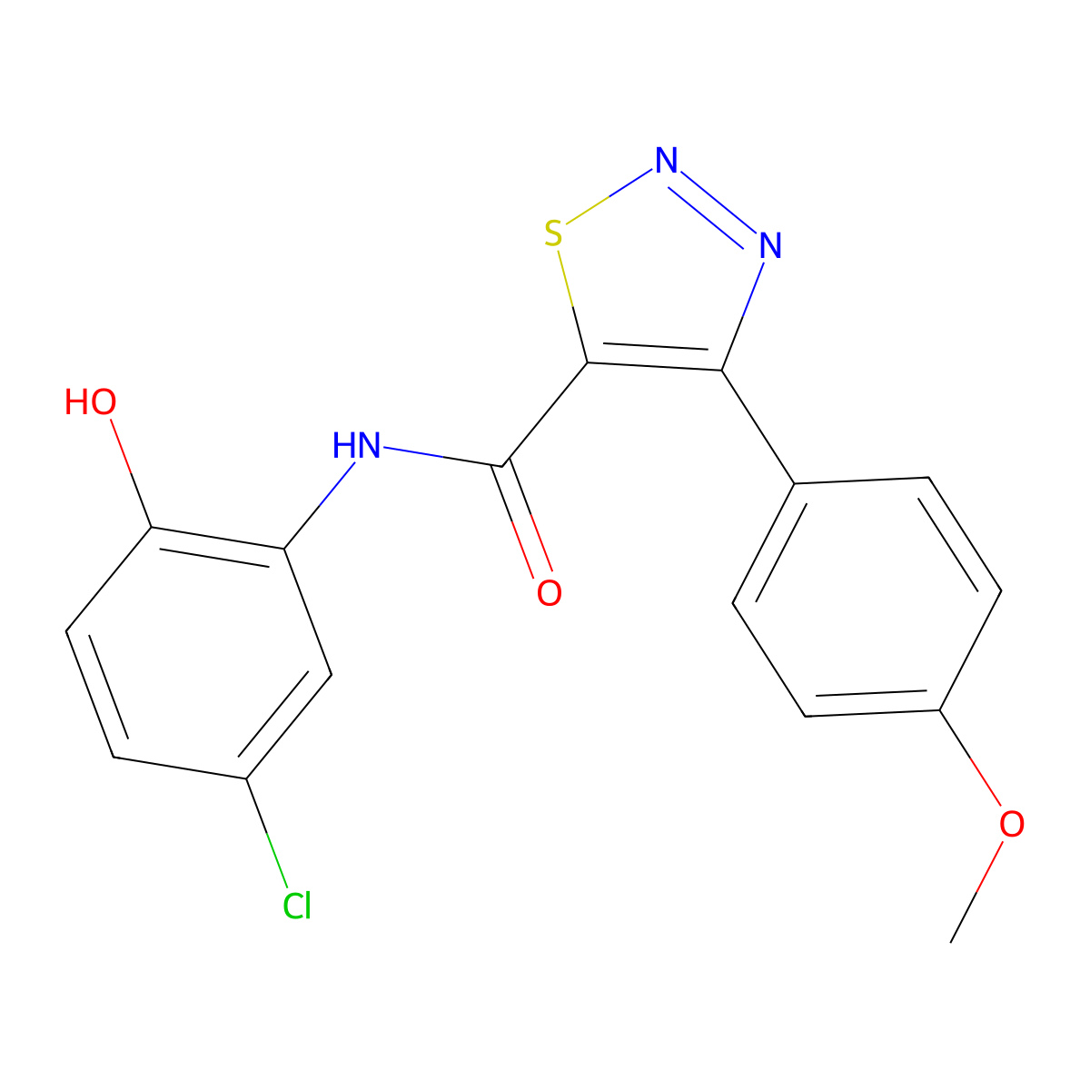 N-(5-chloro-2-hydroxyphenyl)-4-(4-methoxyphenyl)-1,2,3-thiadiazole-5-carboxamide molecular structure, CAS 1190251-88-7