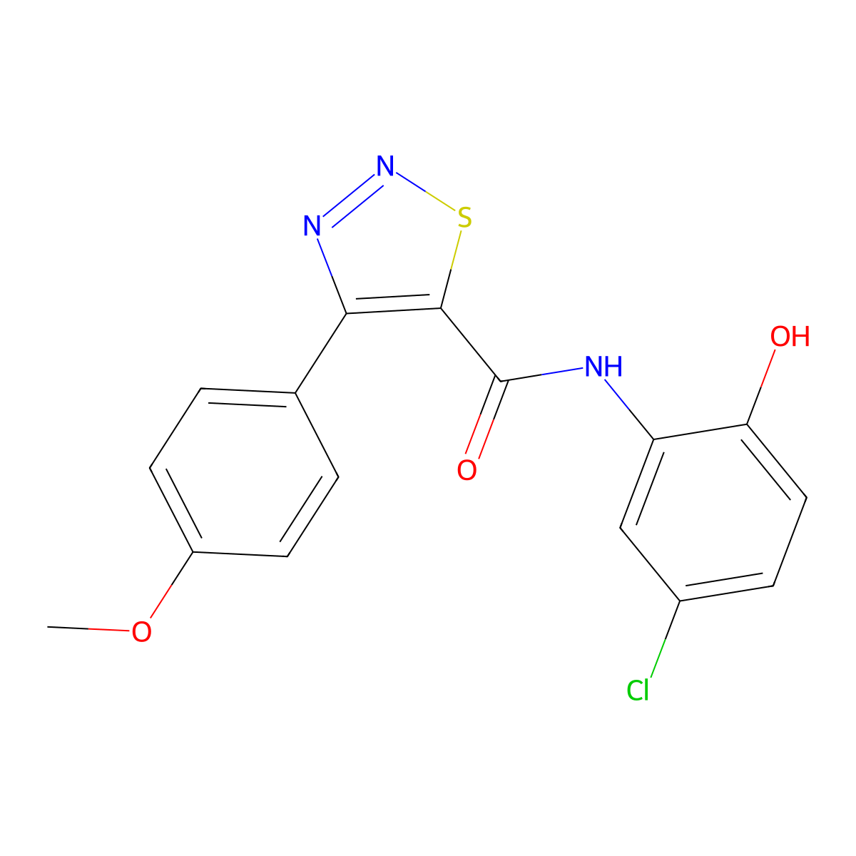 N-(5-chloro-2-hydroxyphenyl)-4-(4-methoxyphenyl)-1,2,3-thiadiazole-5-carboxamide molecular structure, CAS 1190251-88-7