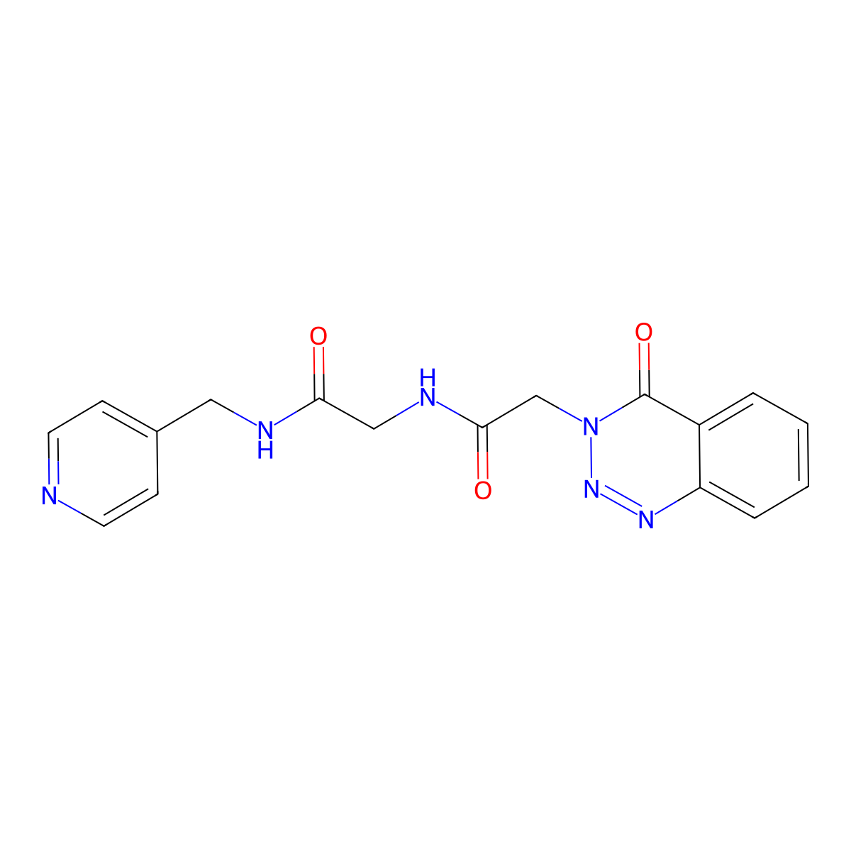 N~2~-[(4-oxo-1,2,3-benzotriazin-3(4H)-yl)acetyl]-N-(pyridin-4-ylmethyl)glycinamide molecular structure, CAS 1190252-31-3
