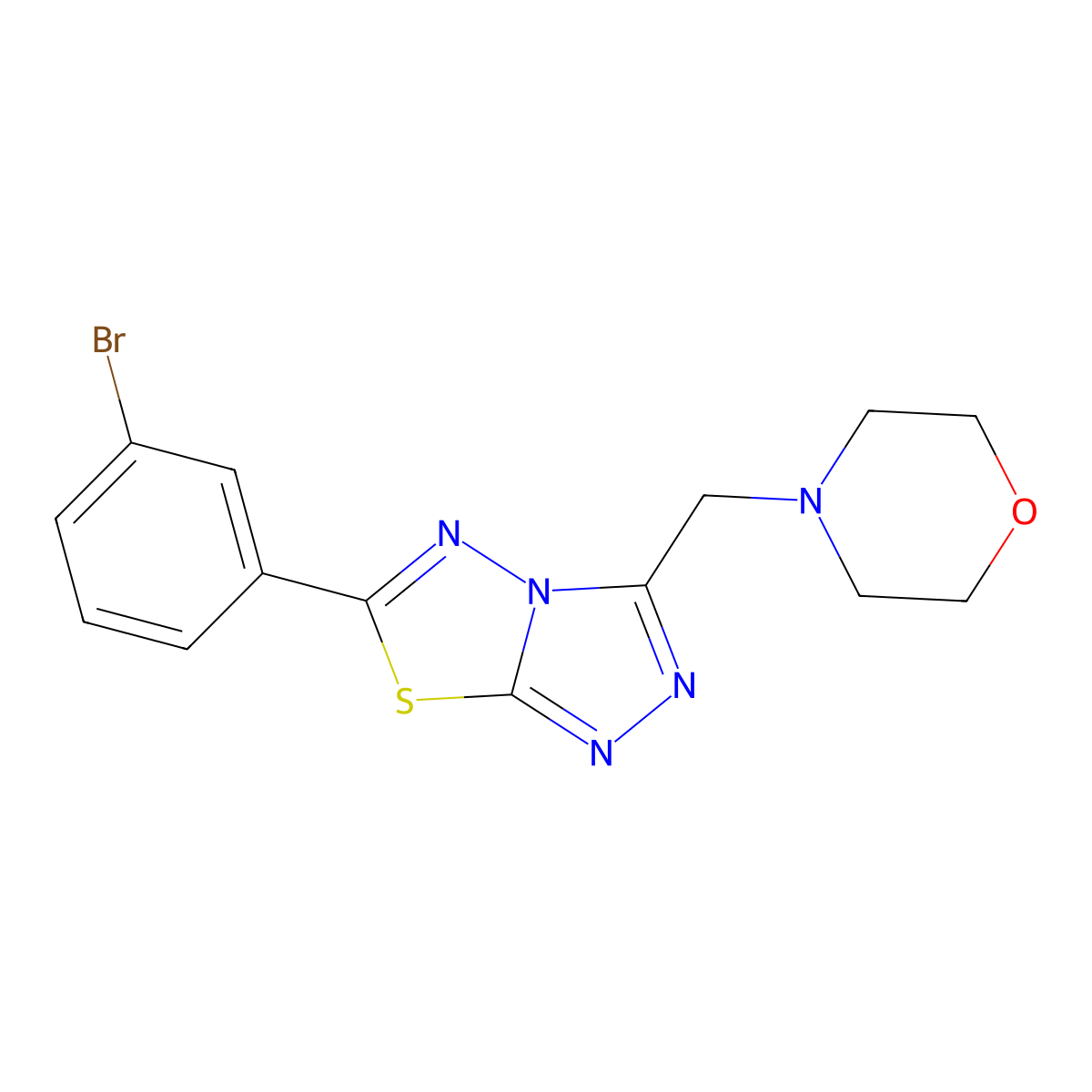 6-(3-Bromophenyl)-3-(4-morpholinylmethyl)[1,2,4]triazolo[3,4-b][1,3,4]thiadiazole molecular structure, CAS 1190252-36-8