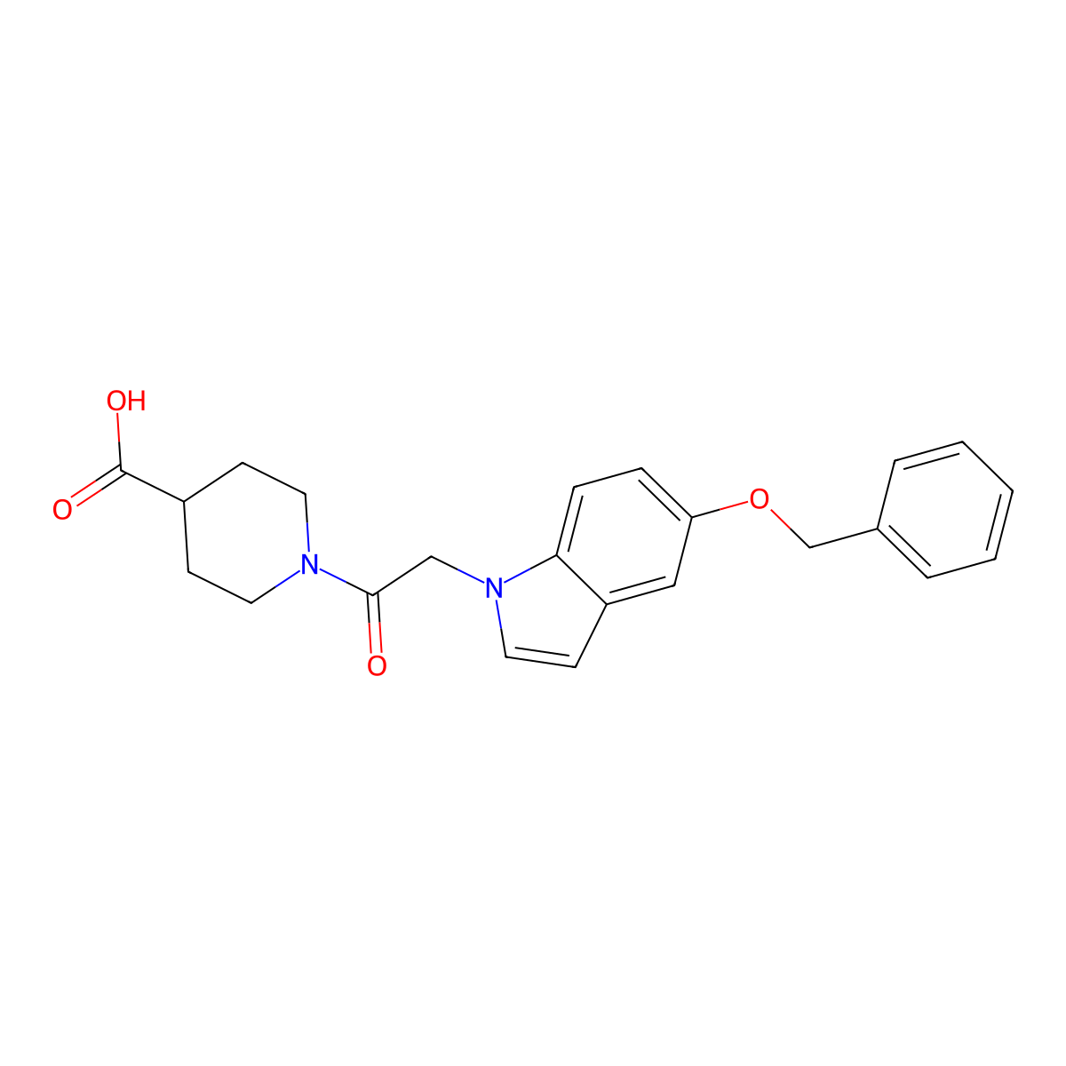 1-{[5-(benzyloxy)-1H-indol-1-yl]acetyl}piperidine-4-carboxylic acid molecular structure, CAS 1190252-39-1