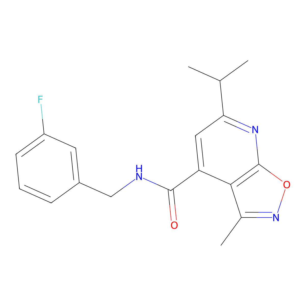 N-(3-fluorobenzyl)-6-isopropyl-3-methylisoxazolo[5,4-b]pyridine-4-carboxamide molecular structure, CAS 1190252-53-9