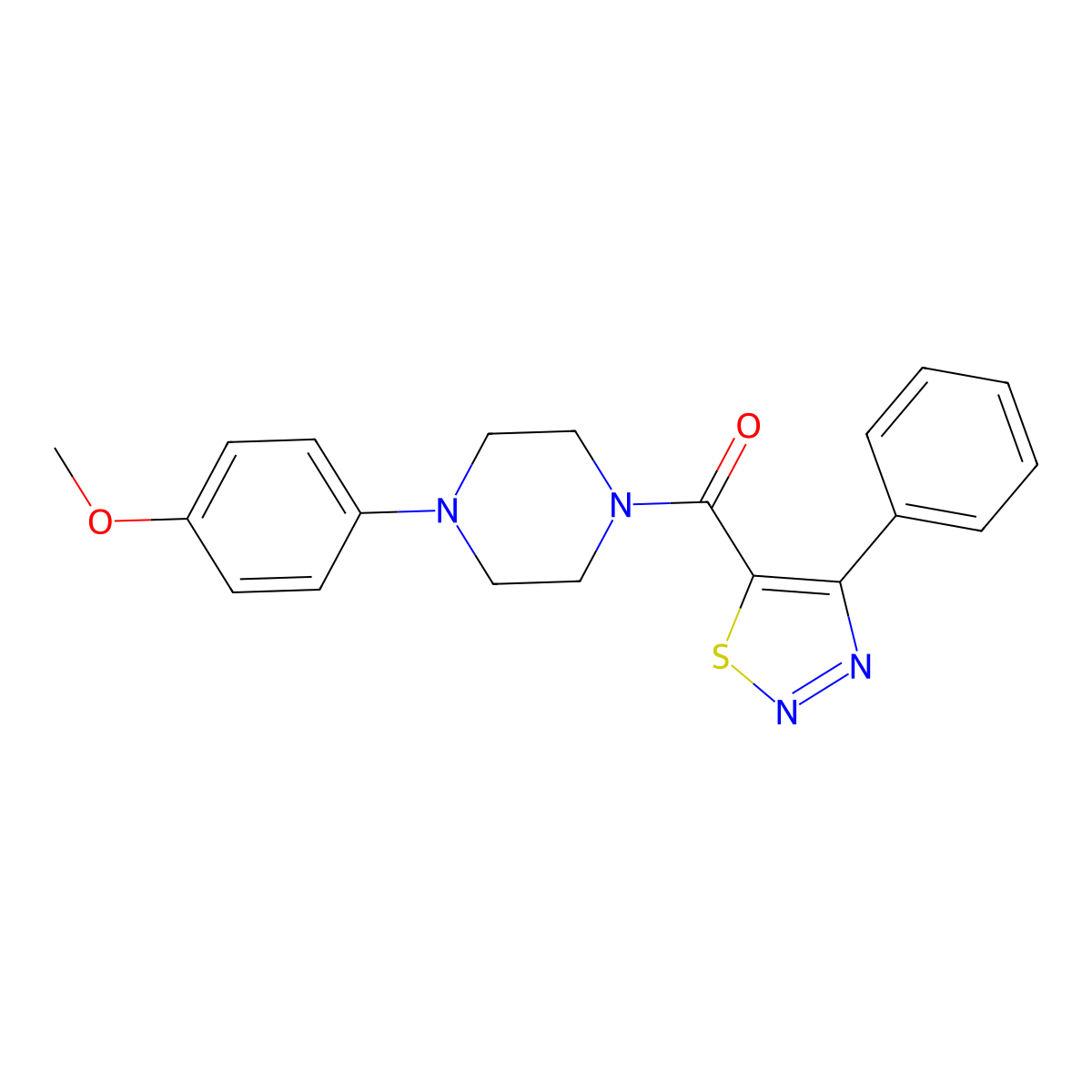 [4-(4-Methoxyphenyl)piperazin-1-yl](4-phenyl-1,2,3-thiadiazol-5-yl)methanone molecular structure, CAS 1190252-70-0