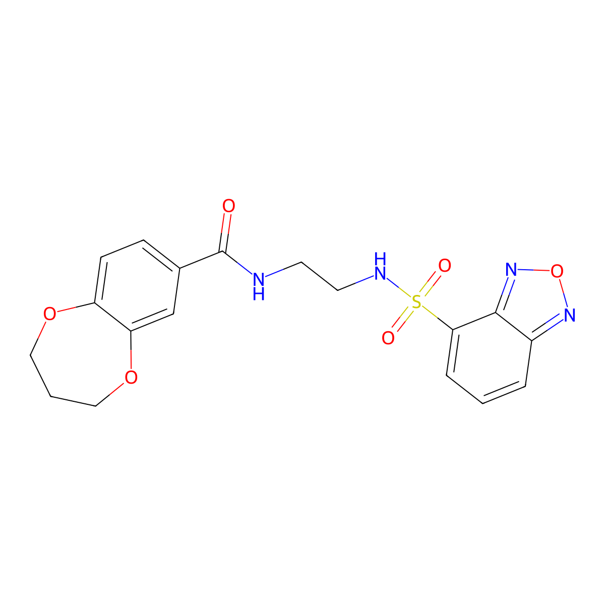 N-{2-[(2,1,3-benzoxadiazol-4-ylsulfonyl)amino]ethyl}-3,4-dihydro-2H-1,5-benzodioxepine-7-carboxamide molecular structure, CAS 1190252-86-8