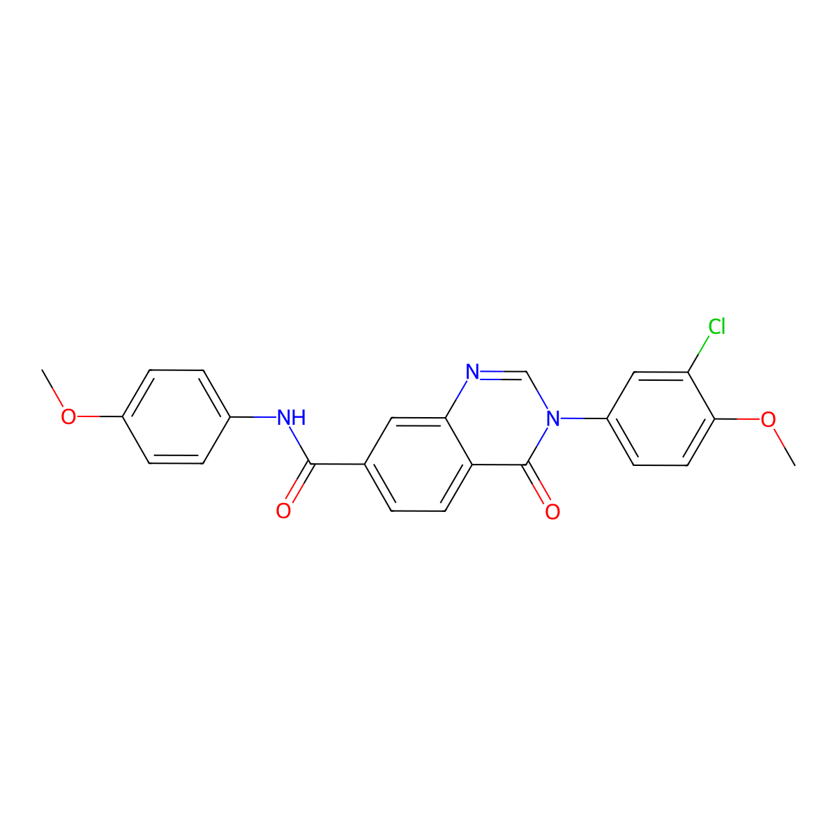3-(3-chloro-4-methoxyphenyl)-N-(4-methoxyphenyl)-4-oxo-3,4-dihydroquinazoline-7-carboxamide molecular structure, CAS 1190252-89-1