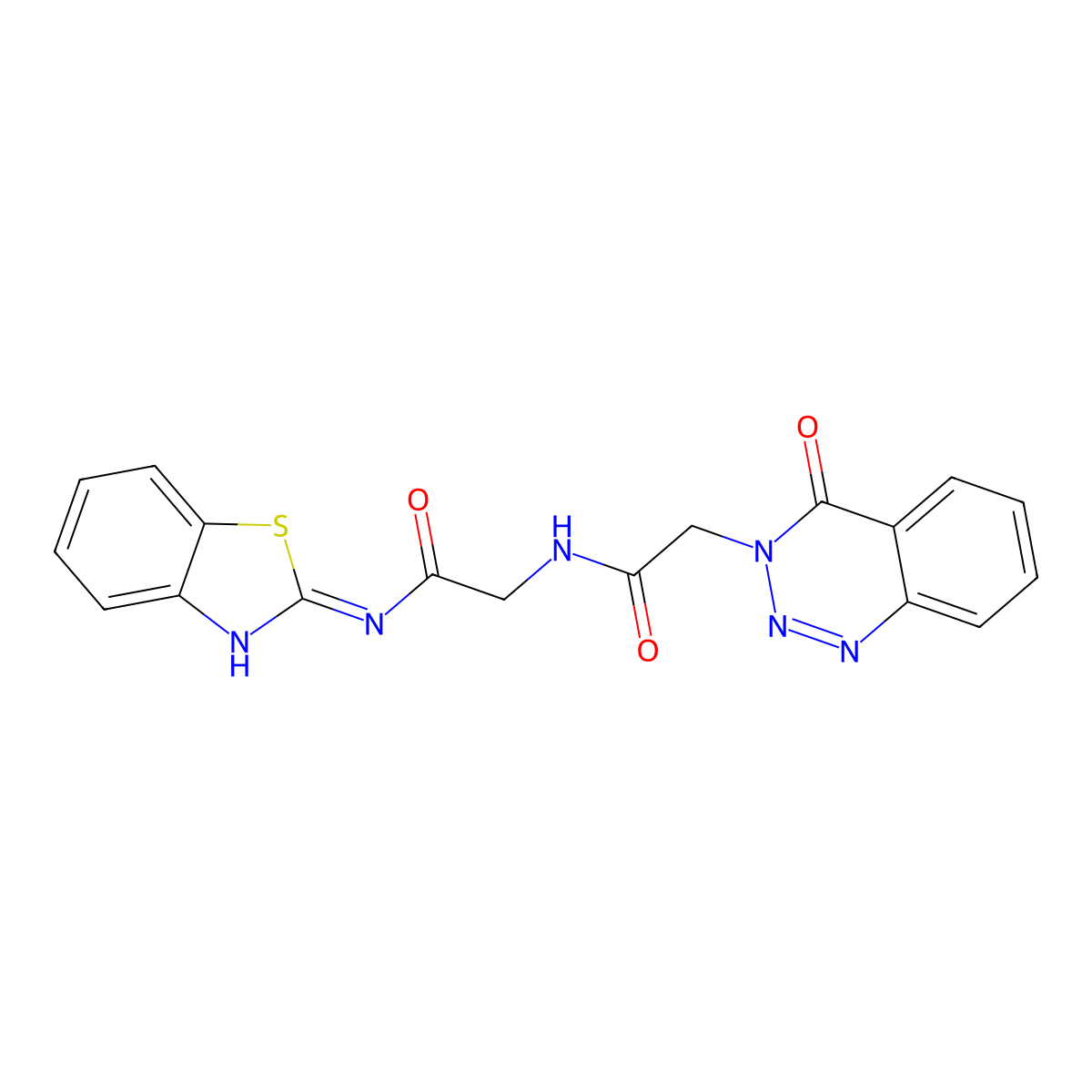 N-1,3-benzothiazol-2-yl-N~2~-[(4-oxo-1,2,3-benzotriazin-3(4H)-yl)acetyl]glycinamide molecular structure, CAS 1190253-04-3