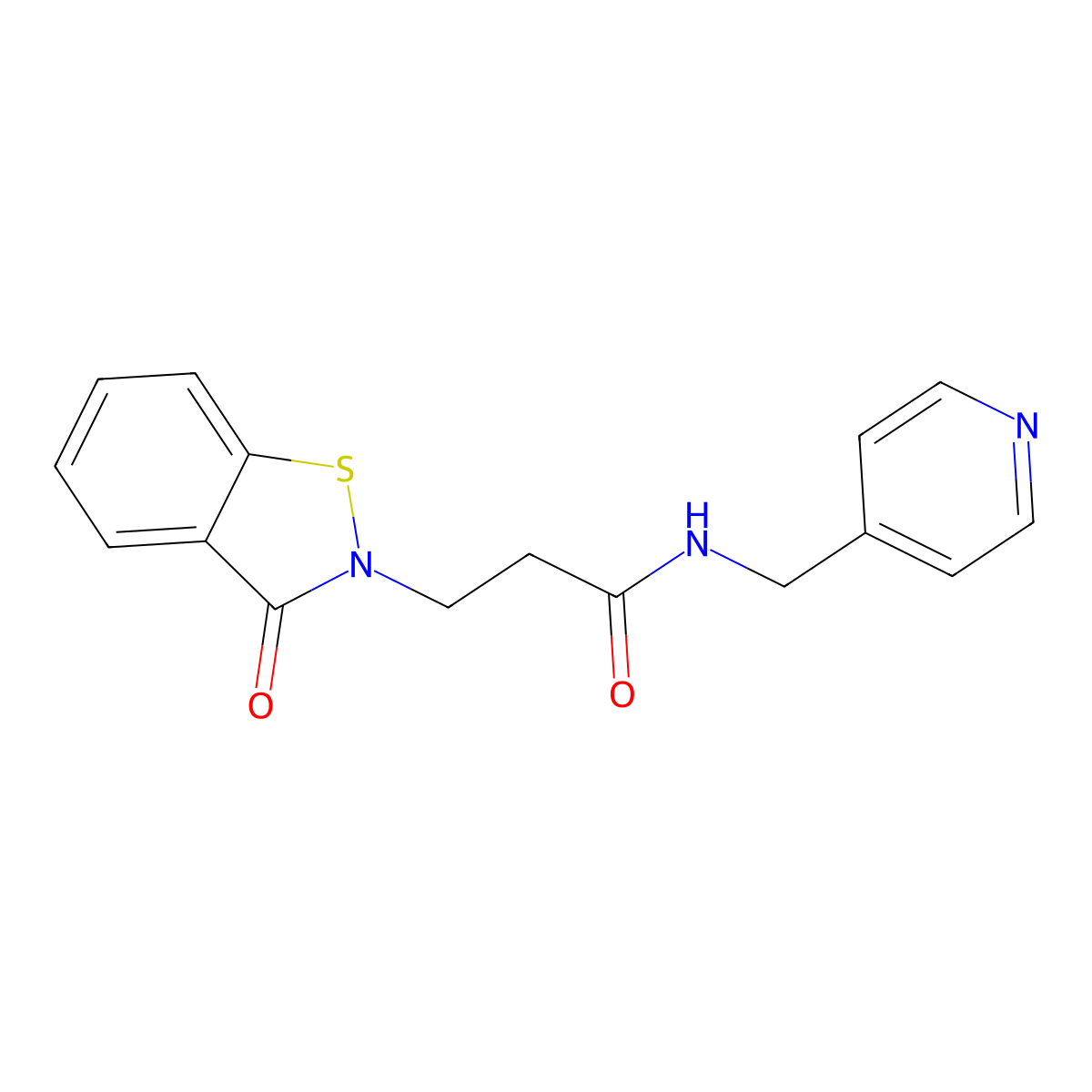 3-[3-oxo-1,2-benzisothiazol-2(3H)-yl]-N-(4-pyridylmethyl)propanamide molecular structure, CAS 1190253-11-2