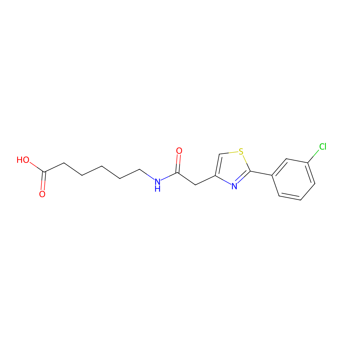 6-({[2-(3-Chlorophenyl)-1,3-thiazol-4-yl]acetyl}amino)hexanoic acid molecular structure, CAS 1190253-28-1