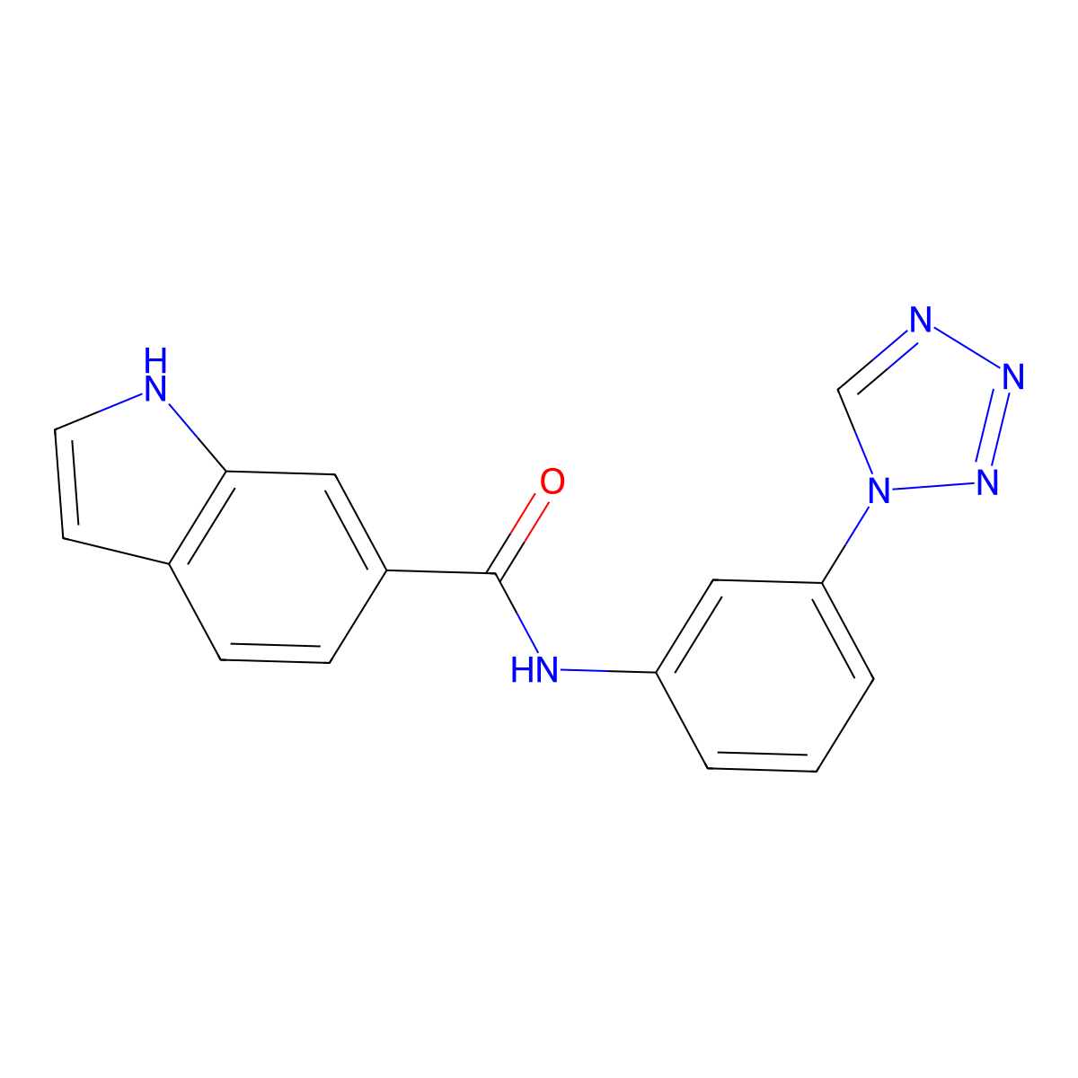 N-[3-(1H-tetrazol-1-yl)phenyl]-1H-indole-6-carboxamide molecular structure, CAS 1190253-30-5