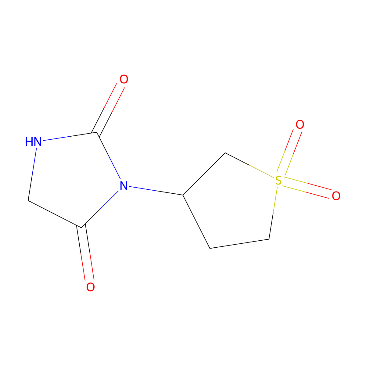 3-(1,1-Dioxidotetrahydrothiophen-3-yl)imidazolidine-2,4-dione molecular structure, CAS 1190253-55-4