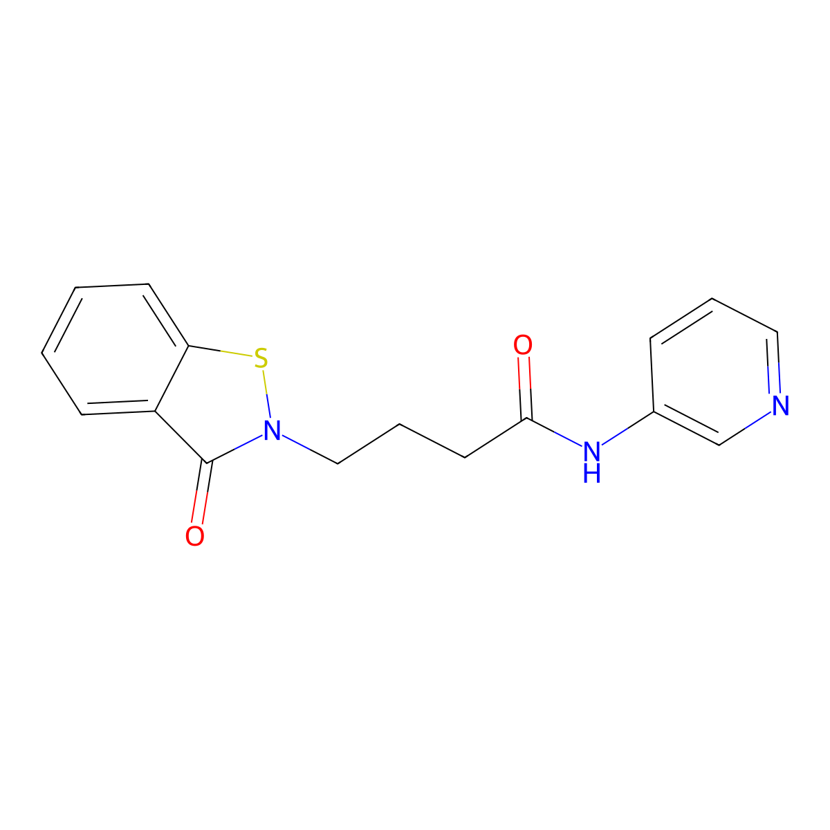 4-(3-oxo-1,2-benzothiazol-2(3H)-yl)-N-(pyridin-3-yl)butanamide molecular structure, CAS 1190253-59-8
