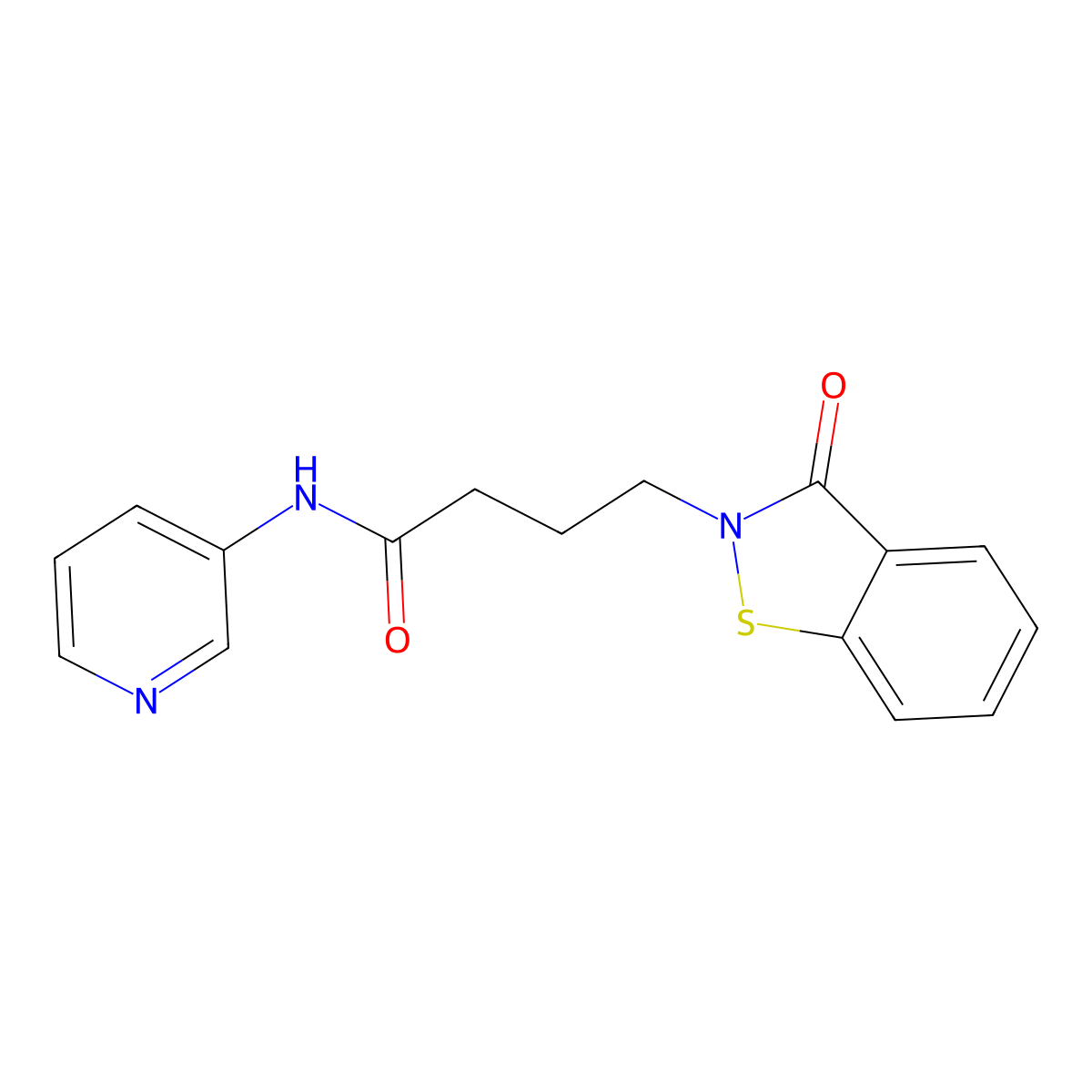 4-(3-oxo-1,2-benzothiazol-2(3H)-yl)-N-(pyridin-3-yl)butanamide molecular structure, CAS 1190253-59-8