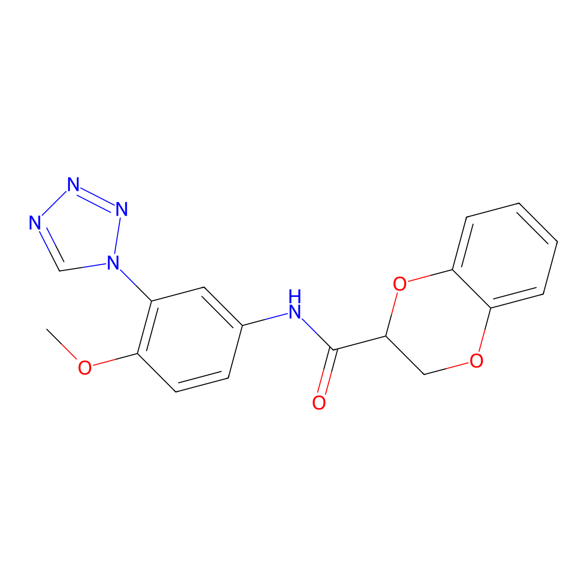 N-[4-methoxy-3-(1H-tetrazol-1-yl)phenyl]-2,3-dihydro-1,4-benzodioxine-2-carboxamide molecular structure, CAS 1190253-67-8