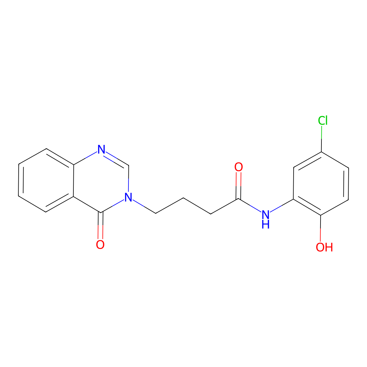 N-(5-chloro-2-hydroxyphenyl)-4-(4-oxoquinazolin-3(4H)-yl)butanamide molecular structure, CAS 1190253-74-7