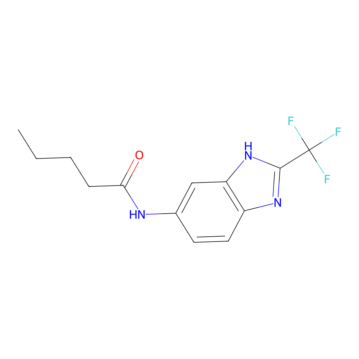 N-[2-(trifluoromethyl)-1H-benzimidazol-5-yl]pentanamide molecular structure, CAS 1190253-83-8