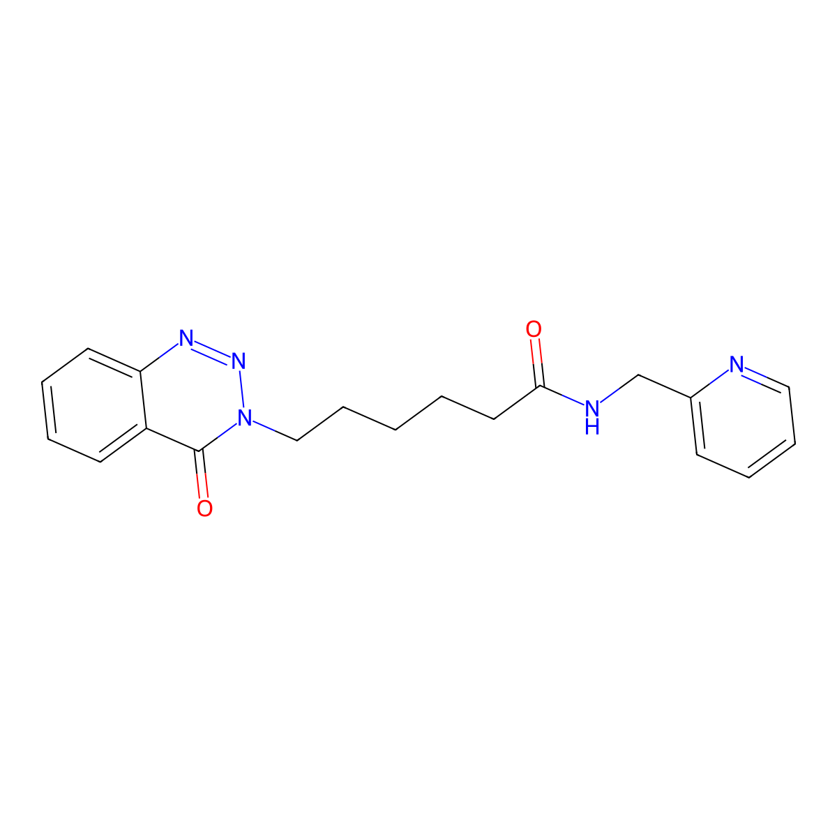 6-(4-oxo-1,2,3-benzotriazin-3(4H)-yl)-N-(pyridin-2-ylmethyl)hexanamide molecular structure, CAS 1190253-90-7