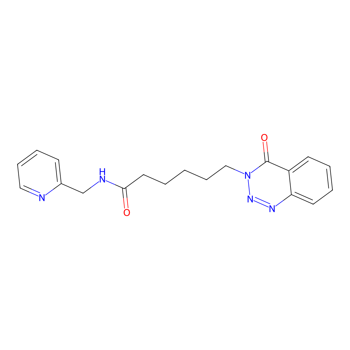6-(4-oxo-1,2,3-benzotriazin-3(4H)-yl)-N-(pyridin-2-ylmethyl)hexanamide molecular structure, CAS 1190253-90-7
