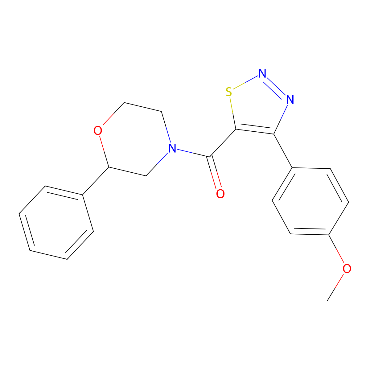 [4-(4-Methoxyphenyl)-1,2,3-thiadiazol-5-yl](2-phenylmorpholin-4-yl)methanone molecular structure, CAS 1190253-93-0