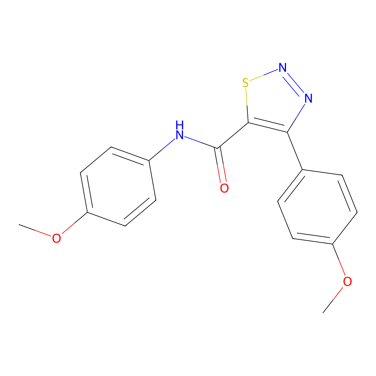 N,4-bis(4-methoxyphenyl)-1,2,3-thiadiazole-5-carboxamide molecular structure, CAS 1190254-19-3