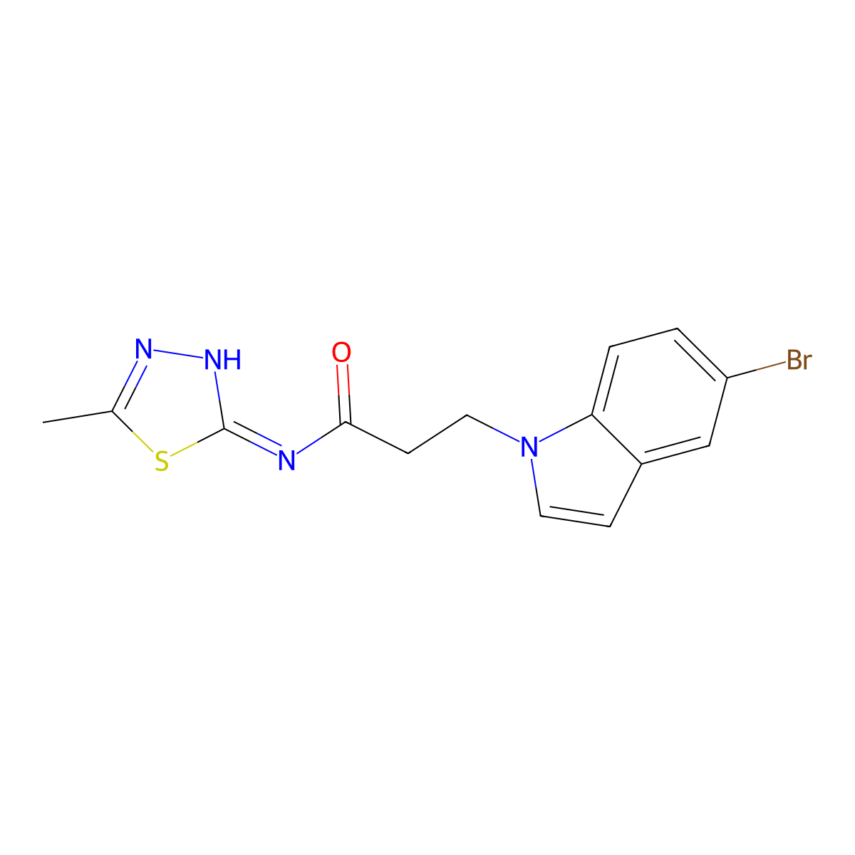 3-(5-bromo-1H-indol-1-yl)-N-(5-methyl-1,3,4-thiadiazol-2-yl)propanamide molecular structure, CAS 1190254-34-2