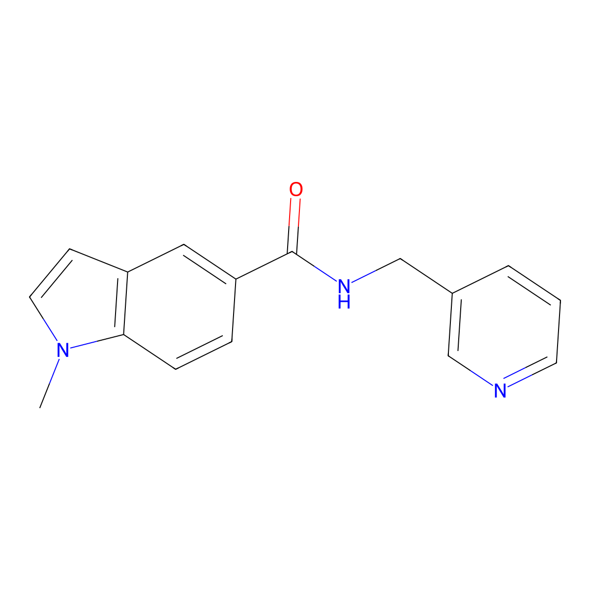 1-methyl-N-(pyridin-3-ylmethyl)-1H-indole-5-carboxamide molecular structure, CAS 1190254-69-3