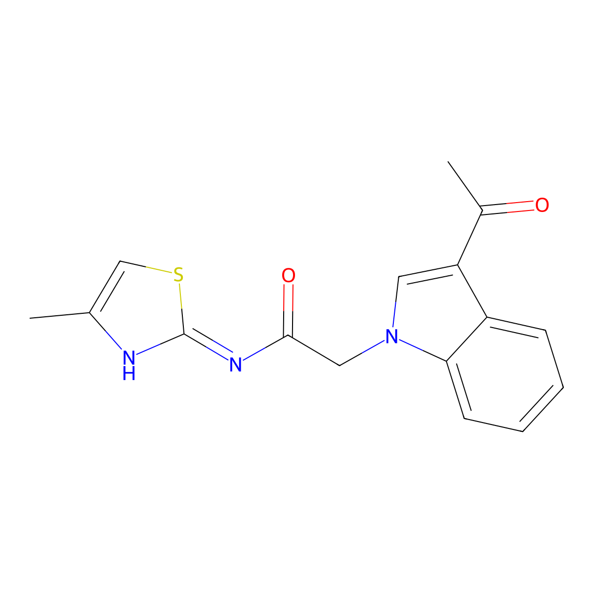 2-(3-acetyl-1H-indol-1-yl)-N-(4-methylthiazol-2-yl)acetamide molecular structure, CAS 1190254-83-1