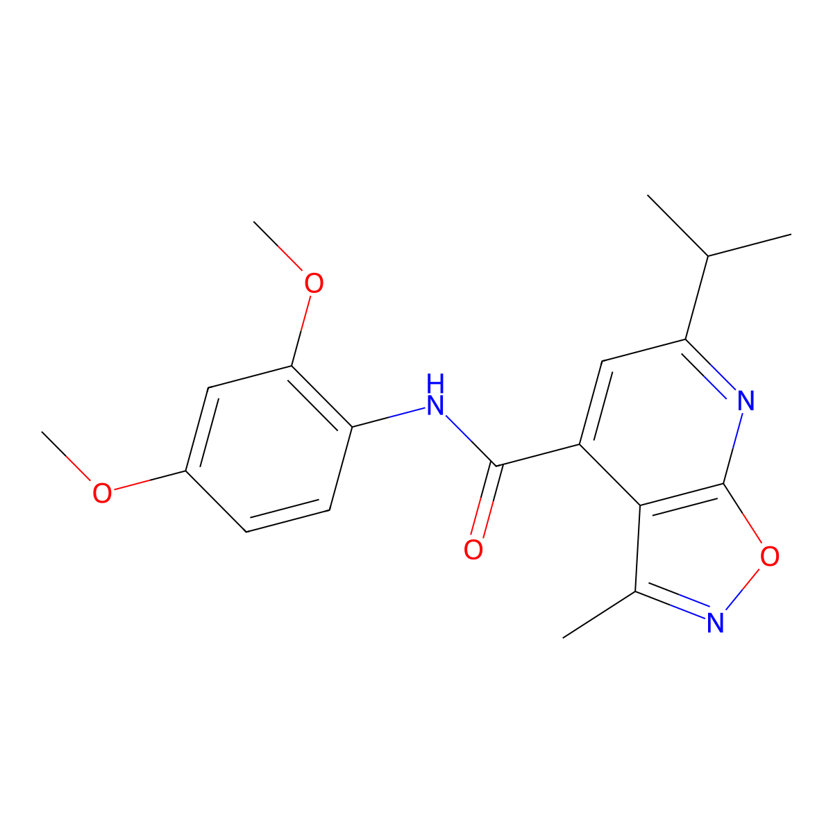N-(2,4-dimethoxyphenyl)-3-methyl-6-(propan-2-yl)[1,2]oxazolo[5,4-b]pyridine-4-carboxamide molecular structure, CAS 1190255-26-5