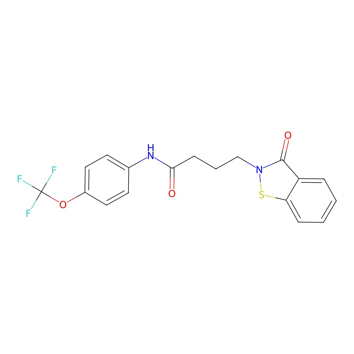 4-(3-oxo-1,2-benzothiazol-2(3H)-yl)-N-[4-(trifluoromethoxy)phenyl]butanamide molecular structure, CAS 1190255-30-1