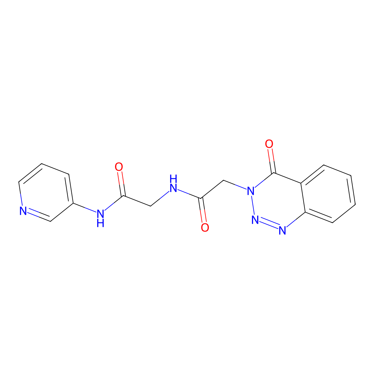 N~2~-[(4-oxo-1,2,3-benzotriazin-3(4H)-yl)acetyl]-N-pyridin-3-ylglycinamide molecular structure, CAS 1190255-40-3